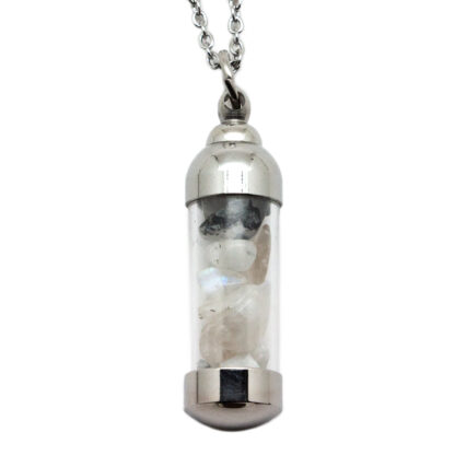 Rainbow Moonstone Vial Pendant