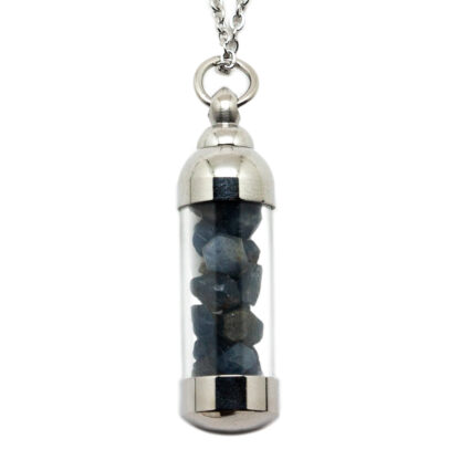 Blue Sapphire Vial Pendant