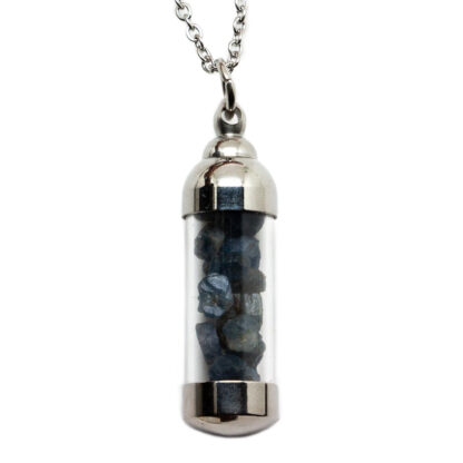 Blue Sapphire Vial Pendant - Image 2