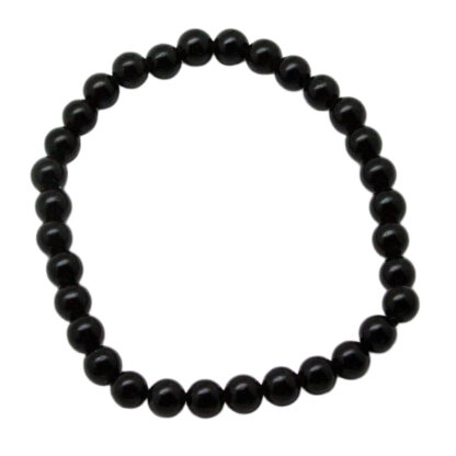 Black Obsidian Bead Bracelet (6mm) - Image 3