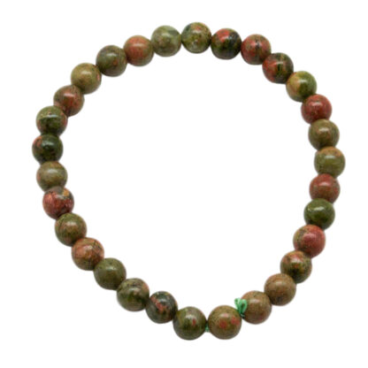 Unakite Bead Bracelet (6mm)