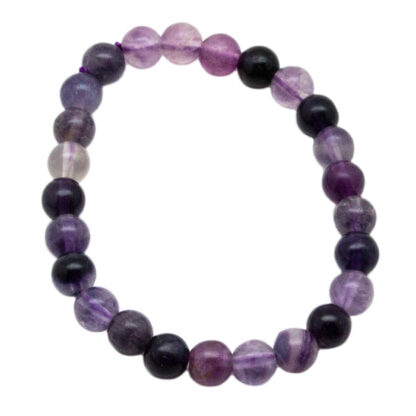 Purple Fluorite Bead Bracelet (8mm)