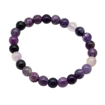 Purple Fluorite Bead Bracelet (8mm) - Image 3