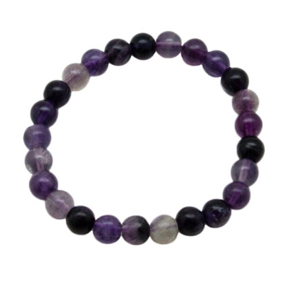 Purple Fluorite Bead Bracelet (8mm) - Image 2