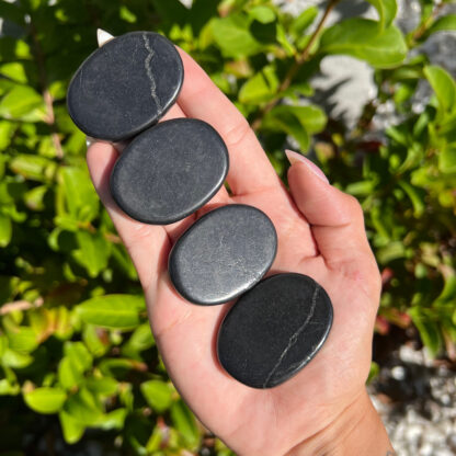 Shungite Flat Palm Stone (45mm) - Image 5