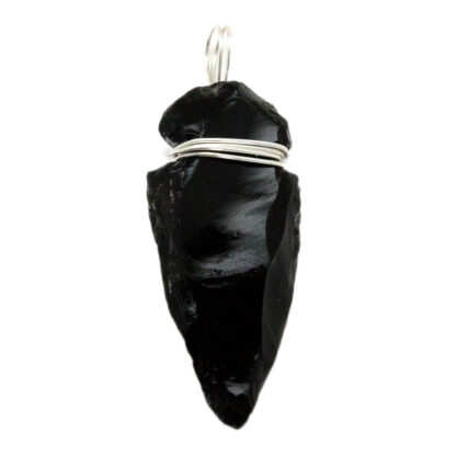 Black Obsidian Arrowhead Pendant (1.5")