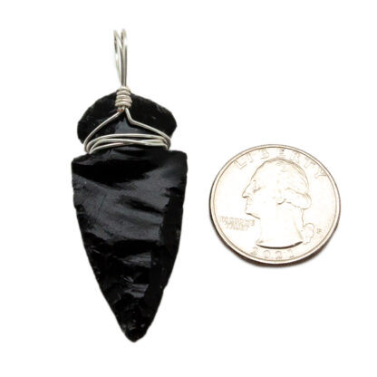 Black Obsidian Arrowhead Pendant (1.5") - Image 4