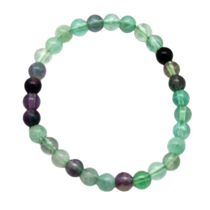 Rainbow Fluorite Bead Bracelet (6mm) - Image 3