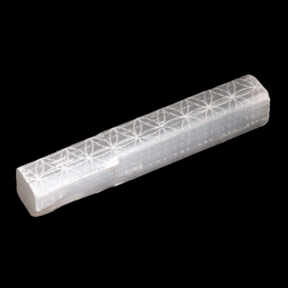 Selenite Stick with flower of life engraving (3.5-4") - Image 3