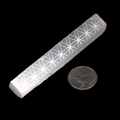 Selenite Stick with flower of life engraving (3.5-4") - Image 4