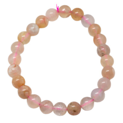 Flower Agate Bead Bracelet (8mm) - Image 2