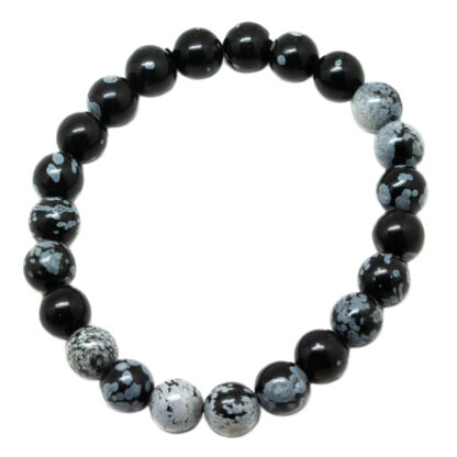 Snowflake Obsidian Bead Bracelet (8mm)