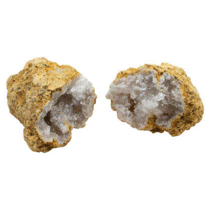 White Calcite Geode Pair (1.25-2")