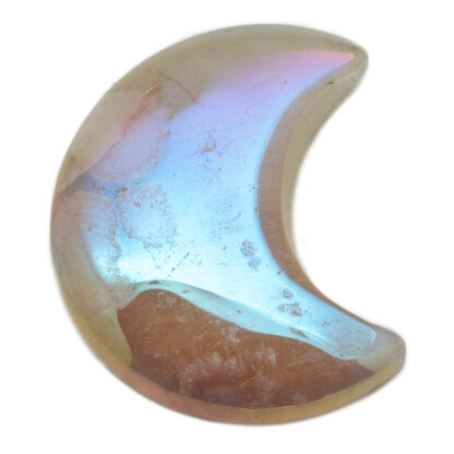 Flower Agate Aura Moon (30mm)