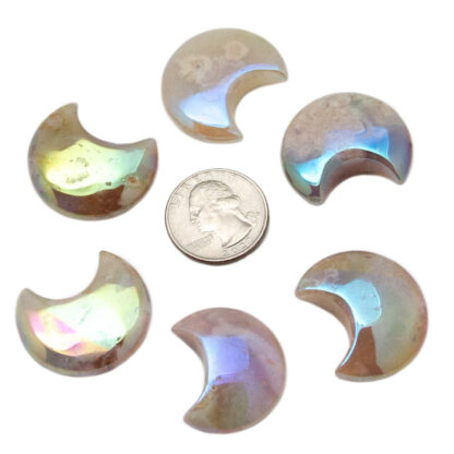 Flower Agate Aura Moon (30mm) - Image 6