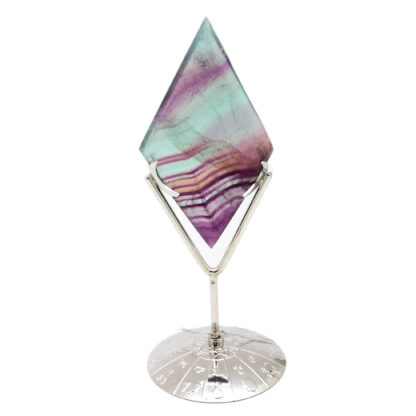 Rainbow Fluorite Polished Slice on stand - Image 3