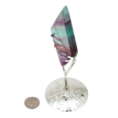 Rainbow Fluorite Polished Slice on stand - Image 4