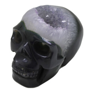 Druzy Amethyst with Agate Skull