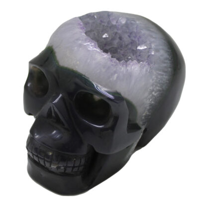 Druzy Amethyst with Agate Skull