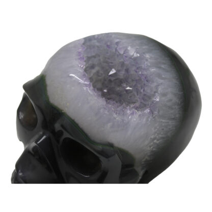 Druzy Amethyst with Agate Skull - Image 3