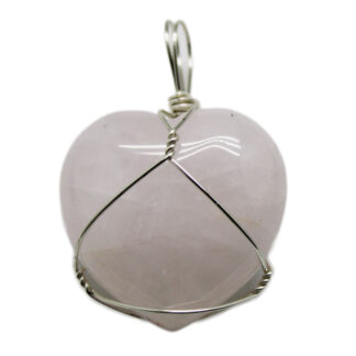 Rose Quartz Heart Pendant (1.5")